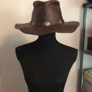 Herschel genuine 100% leather cowboy style hat